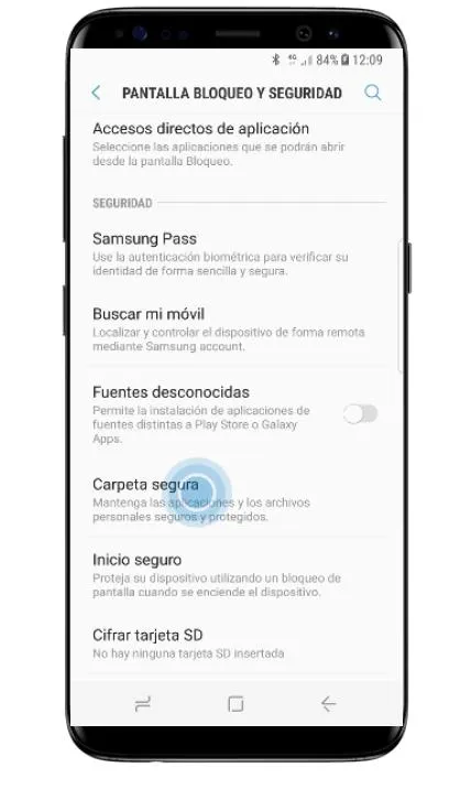 Carpeta segura de Samsung