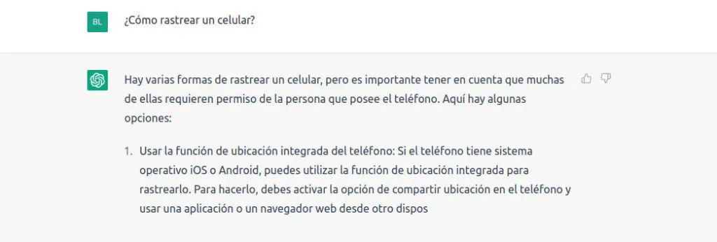 Ejemplo Interfaz ChatGPT3