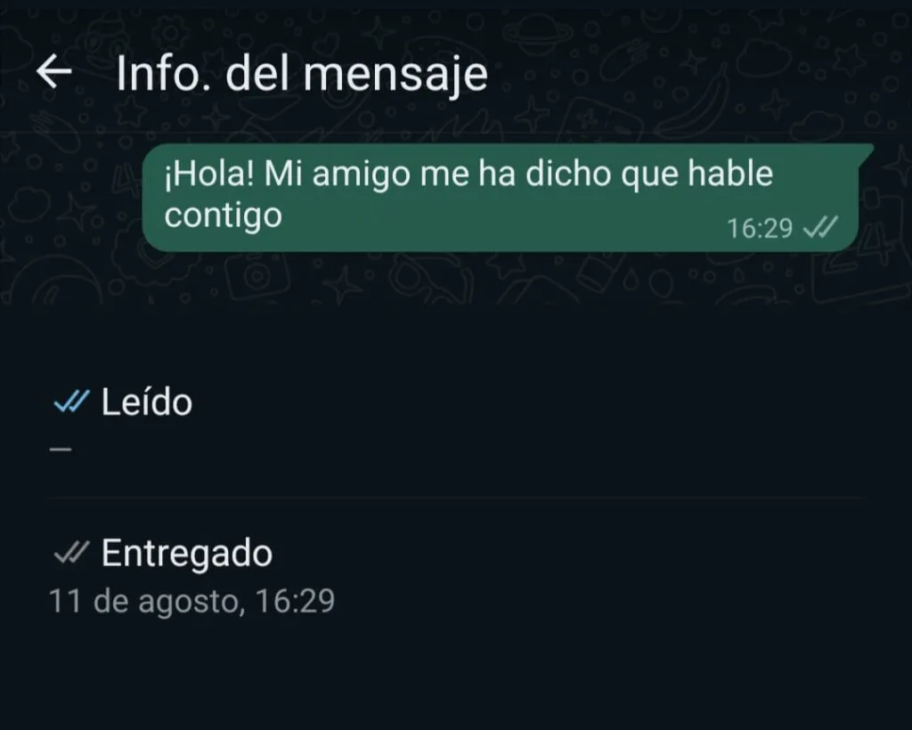 A qué hora fue leído tu Whatsapp