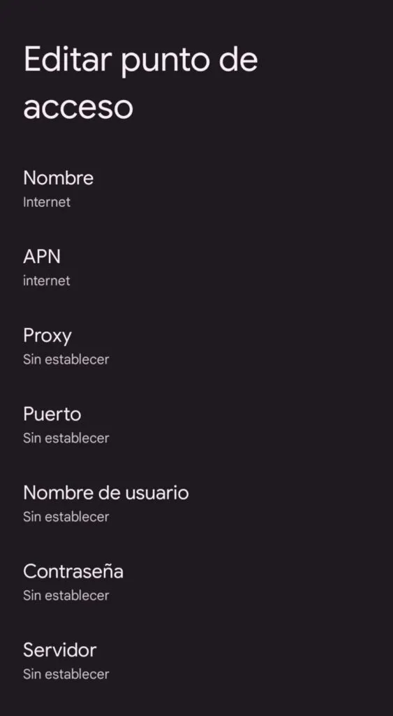 Configurar APN en Android