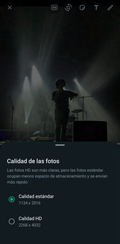 enviar fotos en HD en whatsapp