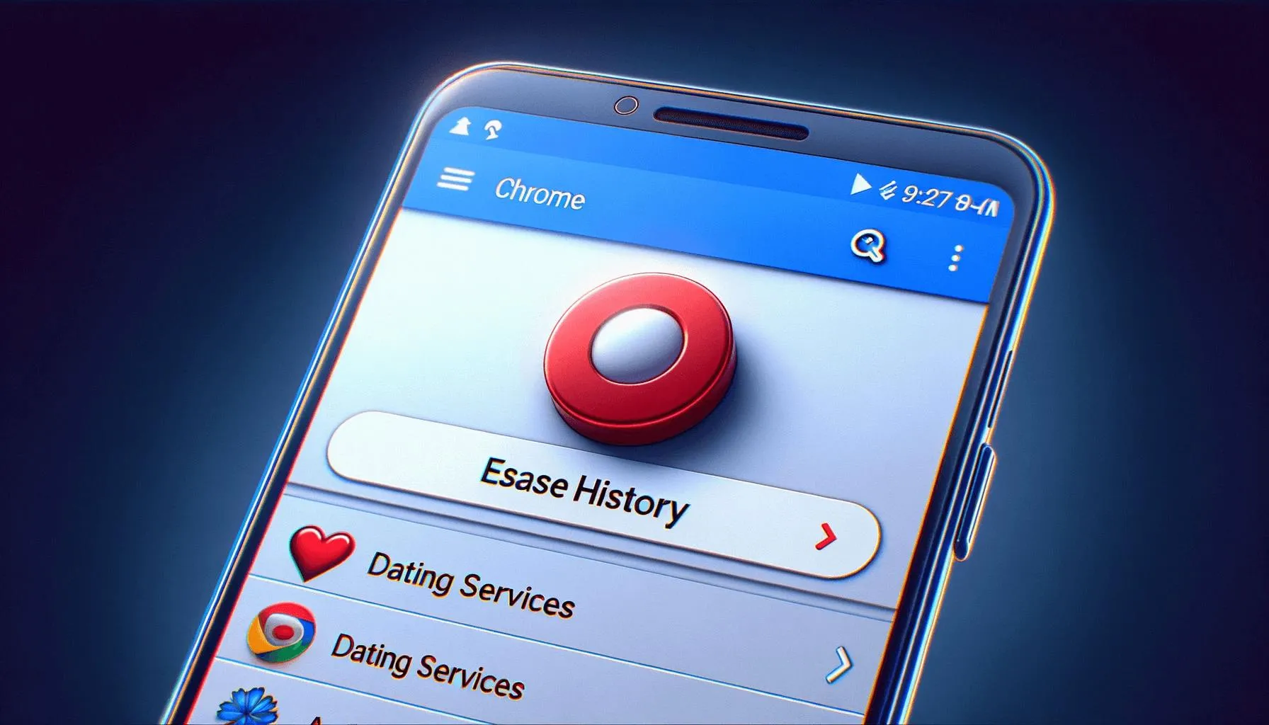 Boton emergencia chrome para borrar el historial