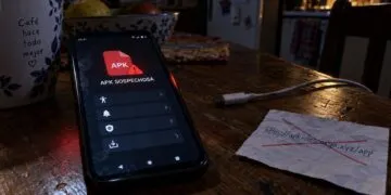 Celular Android mostrando una alerta de APK sospechosa después de instalar una aplicación externa